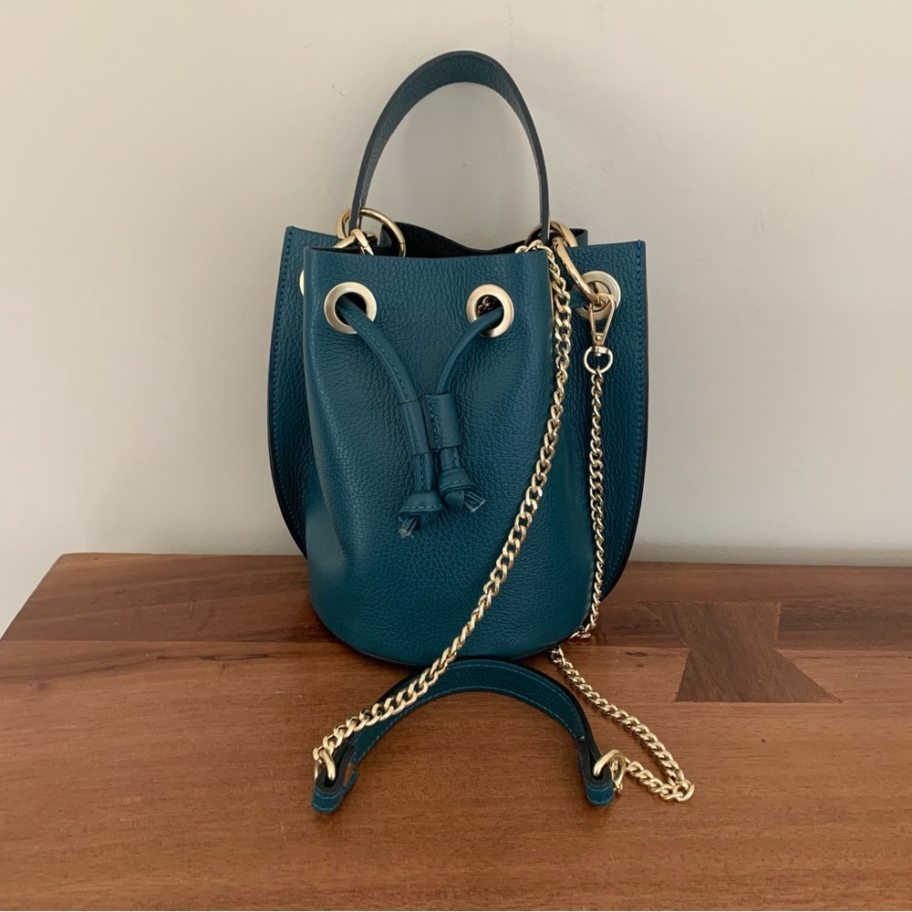 DV leather bucket bag